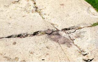 This image shows a damaged walkway.