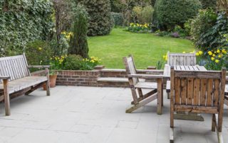 This image shows a patio with pavers.