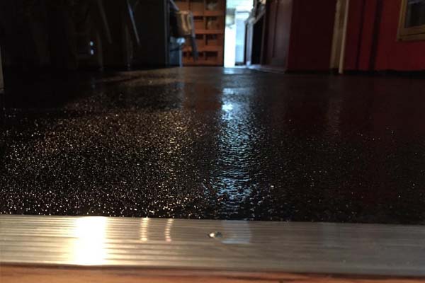 This image shows a floor with a rubber coating.