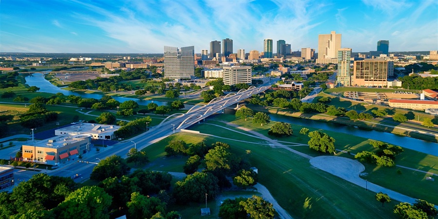 This image shows the view of Forth Worth in Texas.